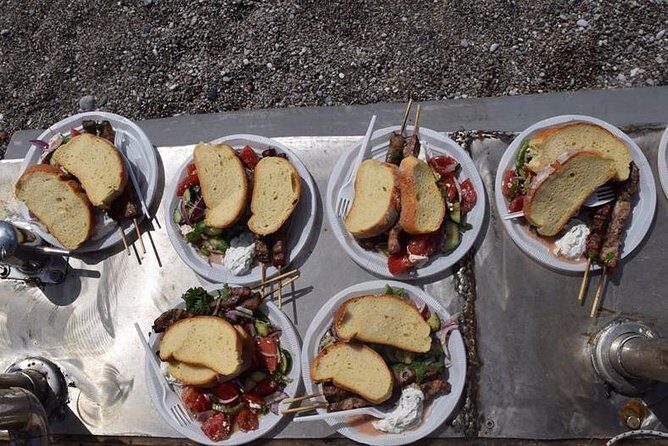 Hen & Stag Boat Parties - Stop 3 at Faliraki Beach: BBQ, final swim, and party tempo